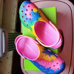Tye dye crocs